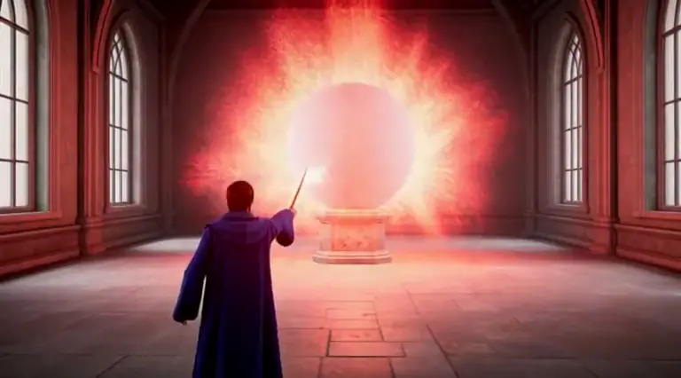 Recorded twin A ending: the orb erupts with red flames